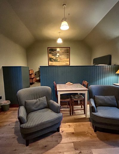 Croick holiday cottage Mission Hall living room